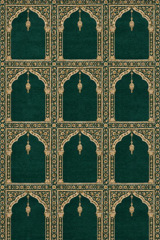 Moscheeteppich Mihrab Smaragd – Einzelplatz (Seccade)